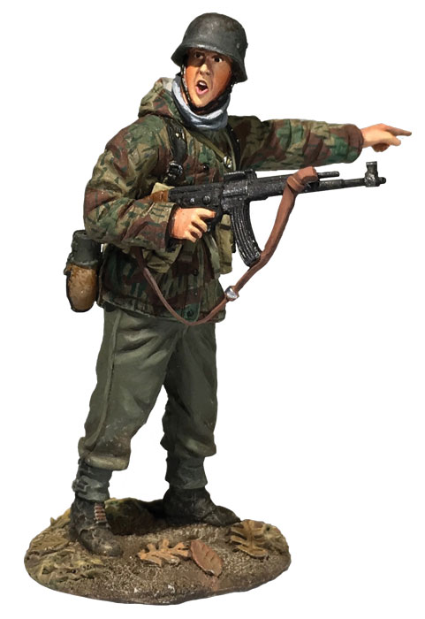 WW2: German Grenadier In Parka with MP-44 Pointing 1944-45