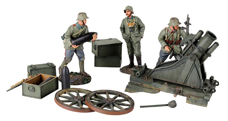 WW1: 1916 German 170 cm Minenwerfer with Three Infantry 