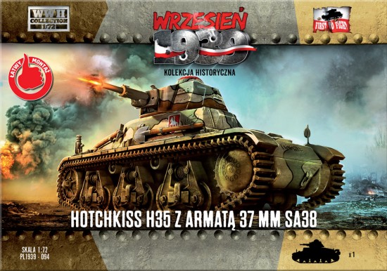 First to Fight WWII  Hotchkiss H35 Tank w/37mm SA38 Gun