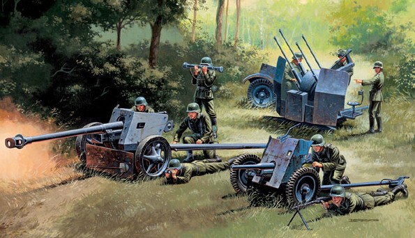 WWII 3.7cm PAK 35, 7.5cm PAK 40 & 2.0cm FLAK 38