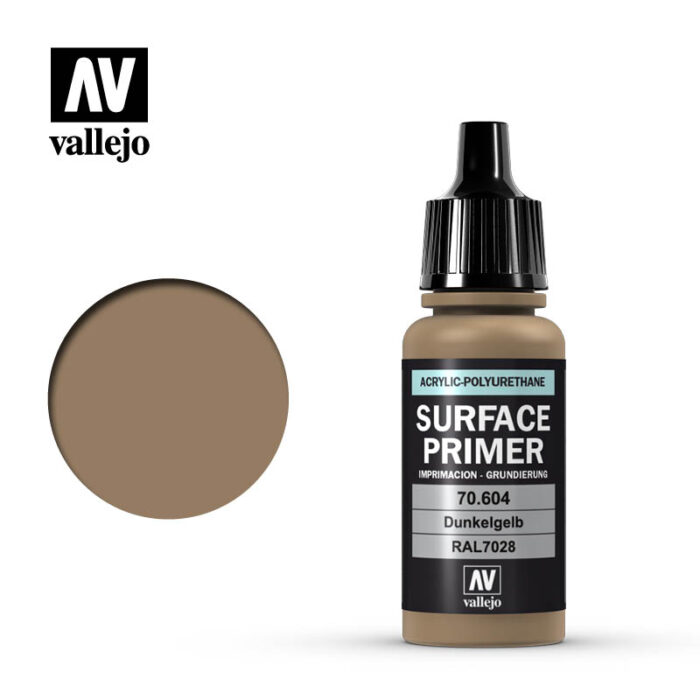 Vallejo Surface Primers: German Dark Yellow 17ml Bottle