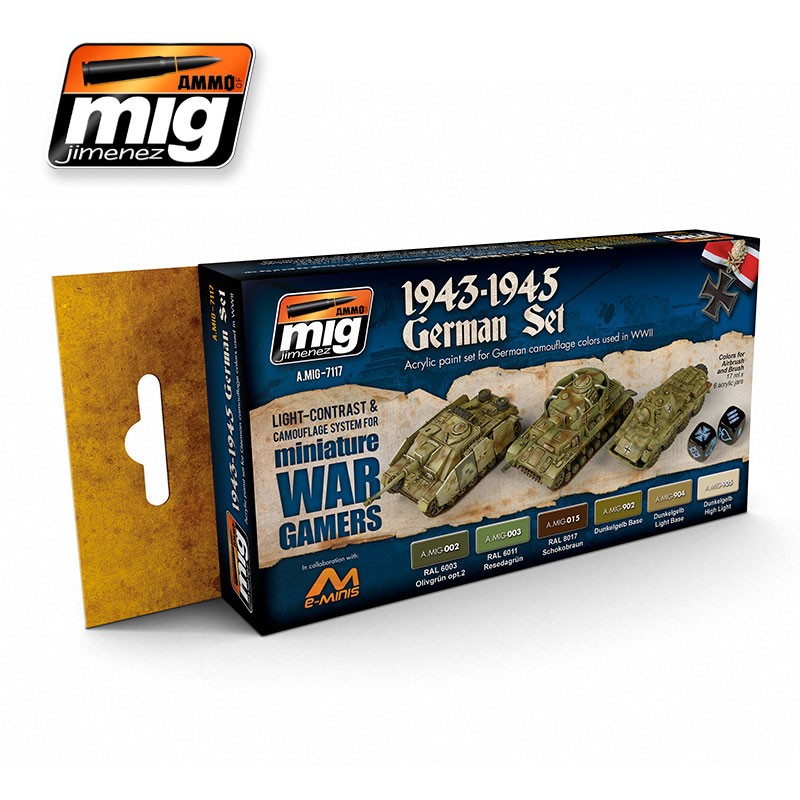 Wargame Acrylic  Paint Set: 1943-1945 German Set - ONLY 2 AVAILABLE AT THIS PRICE